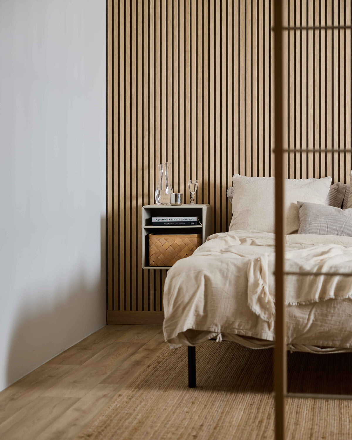 Arka Bookcase in beige lifestyle setting