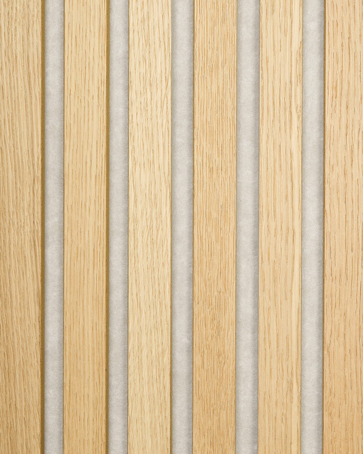 Akupanel acoustic slat panel in Classic Oak Light Beige Felt