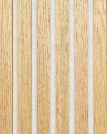 Akupanel Classic Oak Light Beige Felt slat and felt detail