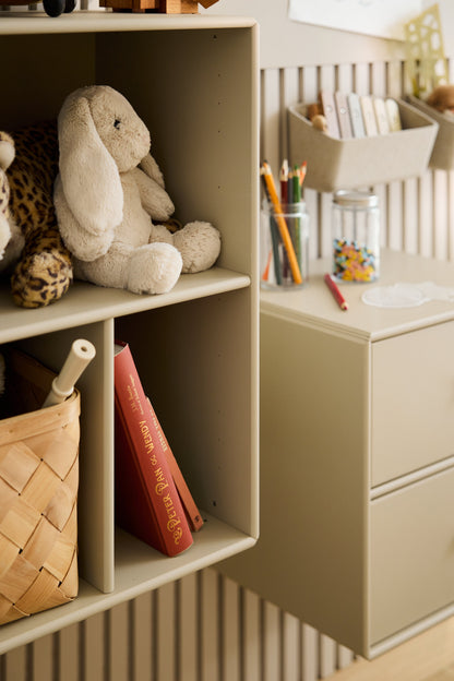 Arka Open Cabinet in beige lifestyle setting