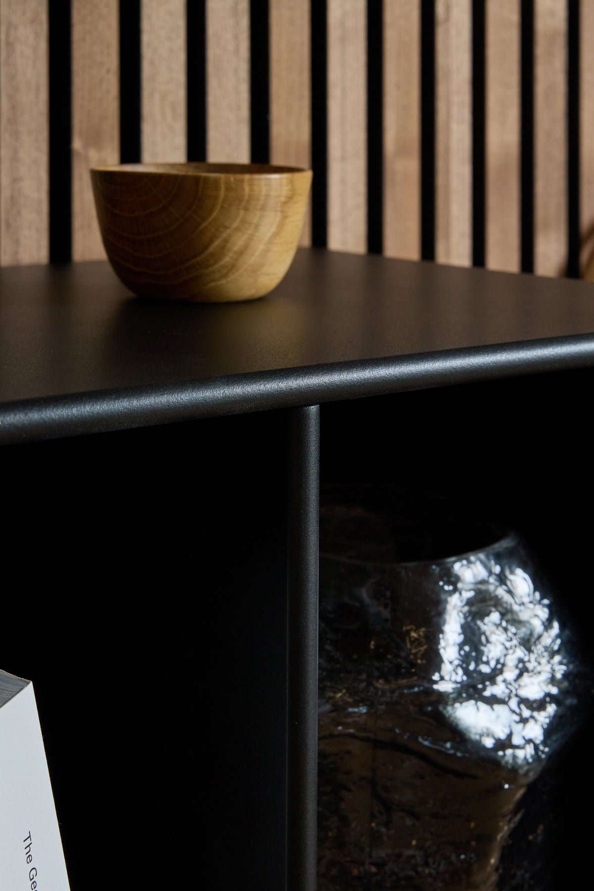 Arka Bookcase in black lifestyle setting