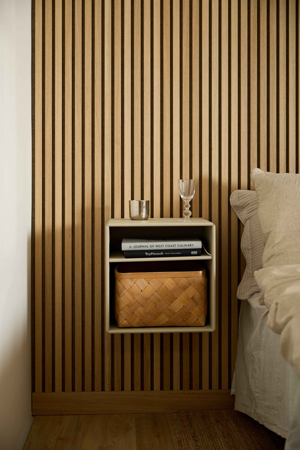 Arka Bookcase in beige lifestyle setting